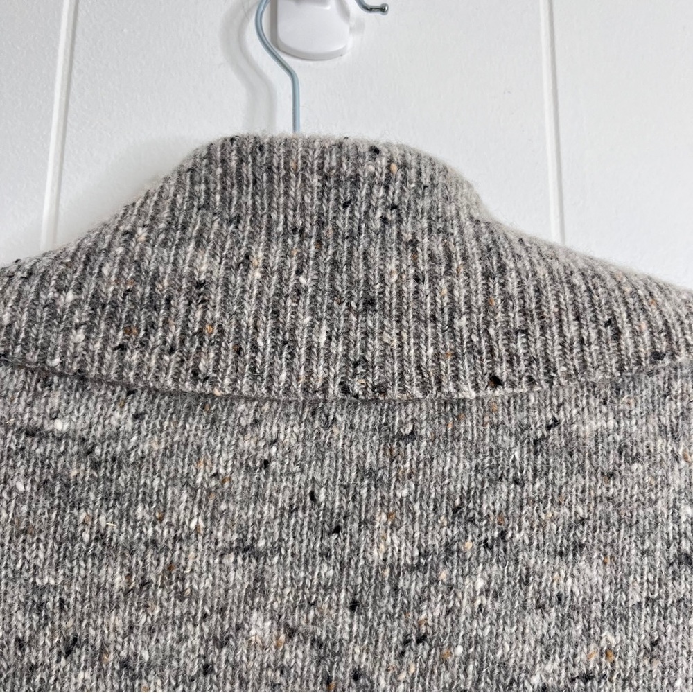 Eileen Fisher Wool Mohair Open Front Cardigan Sweater Shawl Collar Soft Gray S - Picture 7 of 9